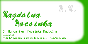 magdolna mocsinka business card